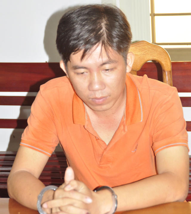 Đối tượng Cao Quốc Phong tại cơ quan Công an.