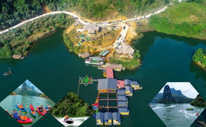 Vịnh Pá Khôm được ví như “Hạ Long giữa đại ngàn Tây Bắc”. Ảnh: CTTĐT Lai Châu.