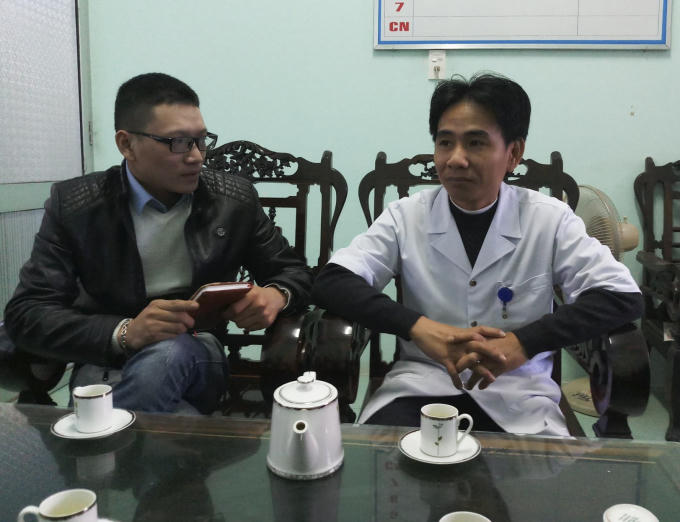 Bác sĩ Nguyễn Viết Thái – Phó giám đốc Bệnh viện Đa khoa Bắc Quảng Bình tại buổi làm việc với báo chí.