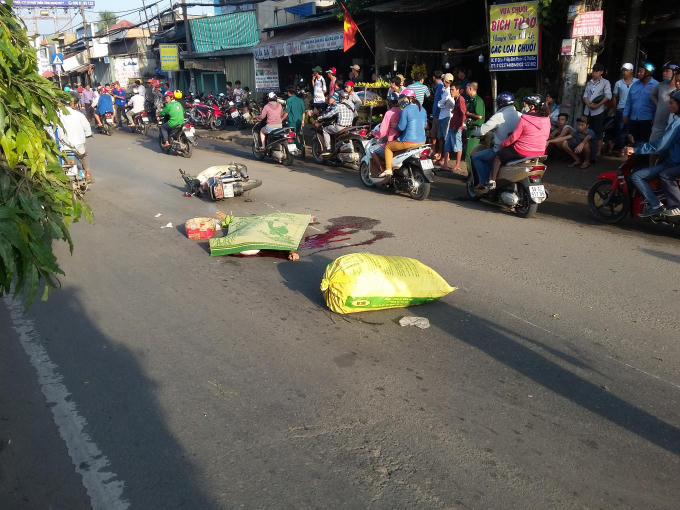 Hiện trường vụ tai nạn.