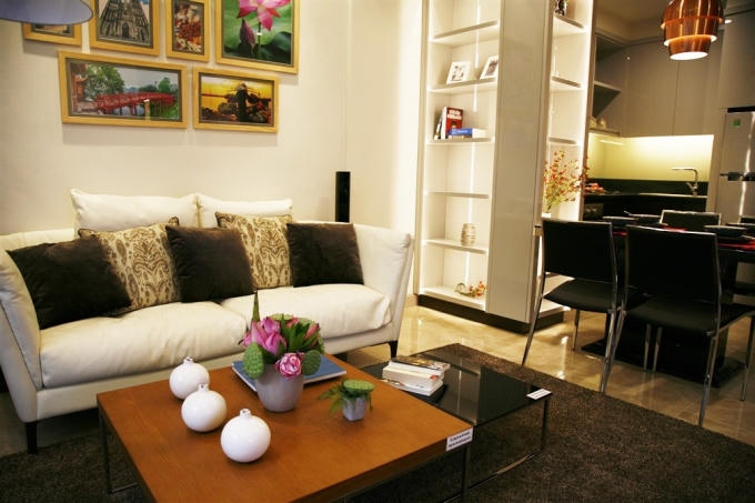 Phòng khách của  toà nhà Sun Grand City Thuy Khue Residence - số 69B Thụy Khuê, Tây Hồ, Hà Nội.