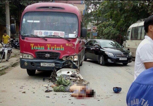 Hiện trường vụ tai nạn.