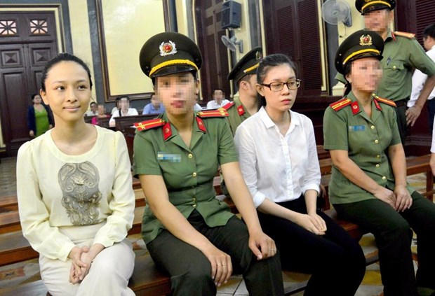Hoa hậu Phương Nga tại phiên tòa sơ thẩm.