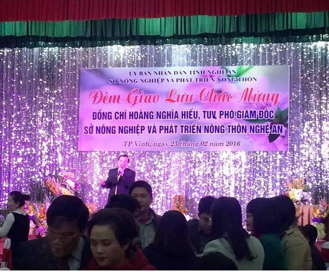 Tiệc mừng nhậm chức của Phó Giám đốc Sở Nông nghiệp và Phát triển nông thông Nghệ An.