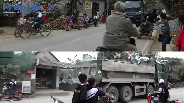 Giao thông trở nên hỗn loạn mỗi khi có sự xuất hiện của xe tải hạng nặng.