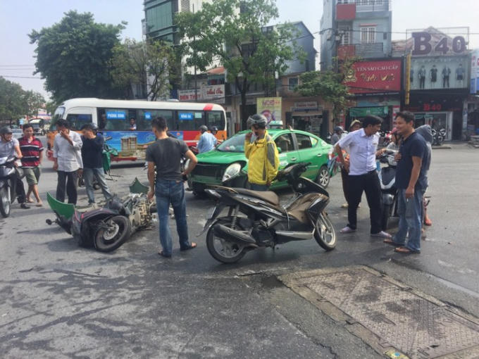 Hiện trường vụ tai nạn. (Ảnh: Đăng Hậu)