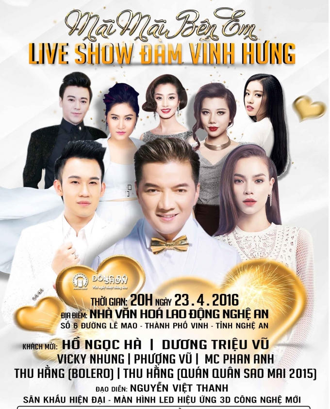 Poster liveshow "Mãi Mãi Bên Em' của Đàm Vĩnh Hưng tại TP Vinh.