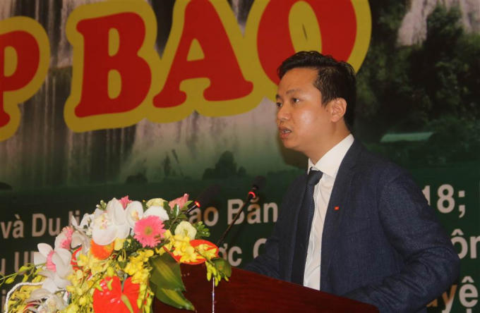 Ông Lê Hải Hòa, Chánh Văn phòng UBND tỉnh Cao Bằng phát biểu tại chương trình.
