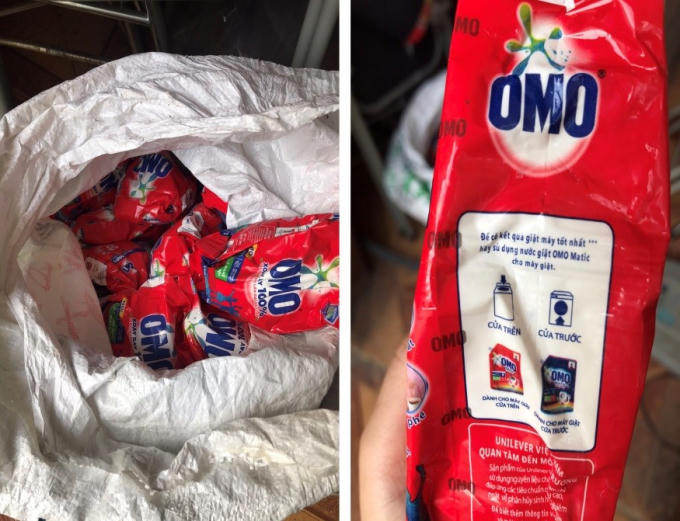 Số hàng hóa vi phạm thu được có dấu hiệu giả nhãn hiệu của Công Ty TNHH Quốc Tế Unilever Việt Nam. Ảnh Cục QLTT Sơn La
