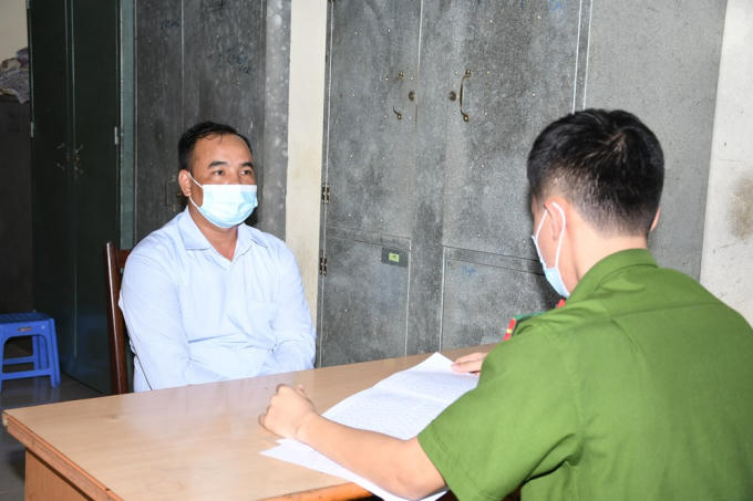 Đối tượng Nguyễn Hải Hà tại cơ quan điều tra.