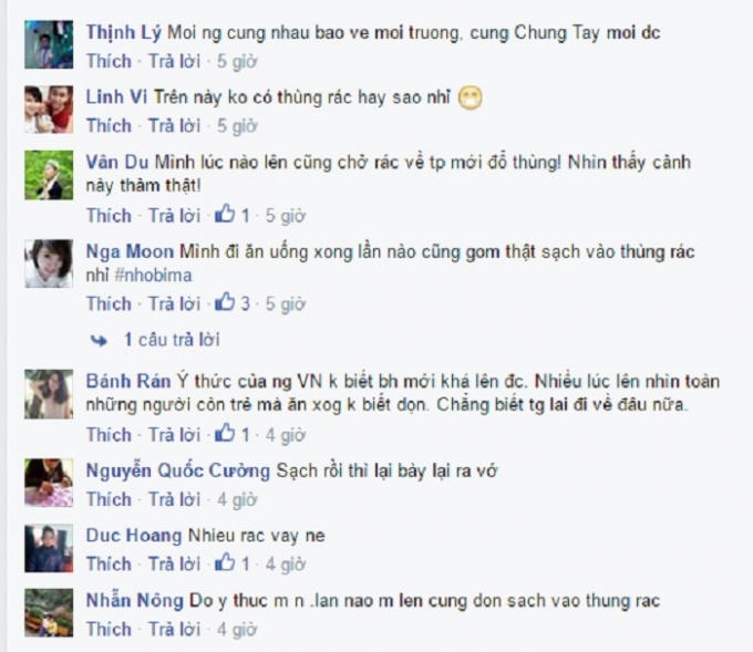Cư dân mạng phê phán hành động thiếu ý thức, vứt rác bừa bãi của một số khách du lịch tới Mẫu Sơn.(Nguồn: Facebook).