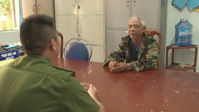 Đối tượng Trường đang bị cơ quan công an tạm giữ