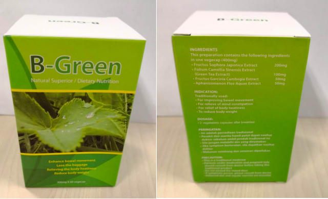 1 sản phẩm giảm cân online bị cơ quan Khoa học sức khỏe Singapore thu giữ.