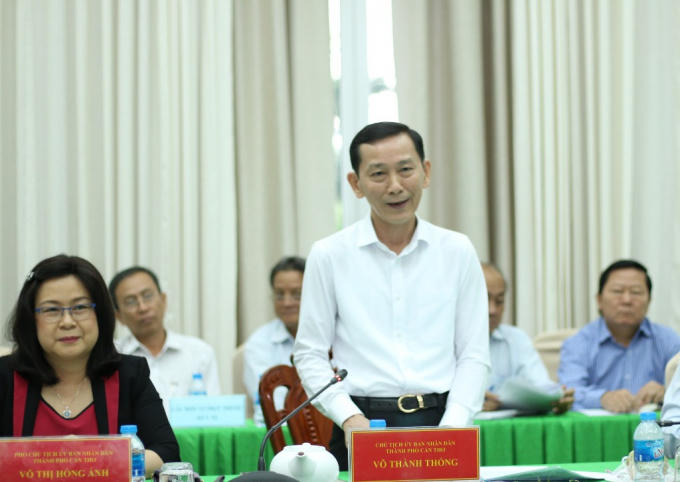 Ông Võ Thành Thống - Chủ tịch UBND TP Cần Thơ phát biểu tại buổi làm việc