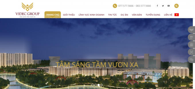 Trang web của VIDEC GROUP.