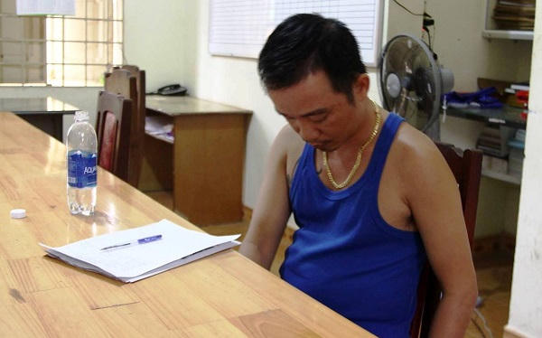 Đối tượng Phạm Quốc Cường tại cơ quan điều tra. (Ảnh: báo Vietnamnet)