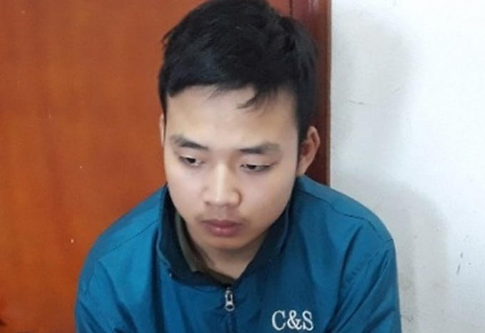 Đối tượng Hiếu tại cơ quan Công an.