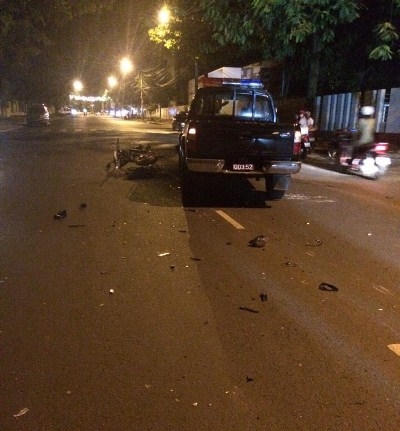 Nhân chứng cho rằng do xe Cảnh sát 113 lấn làn dẫn đến tai nạn (ảnh người dân cung cấp)