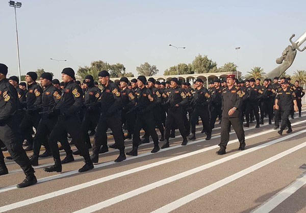 Cuộc diễu binh diễn ra tại quảng trường trong Vùng Xanh của thủ đô Baghdad sáng ngày 15/7.