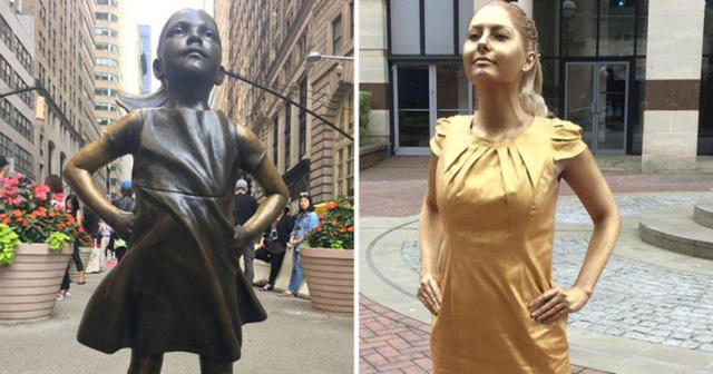 Jade mô phỏng theo bức tượng nổi tiếng Fearless Girl.