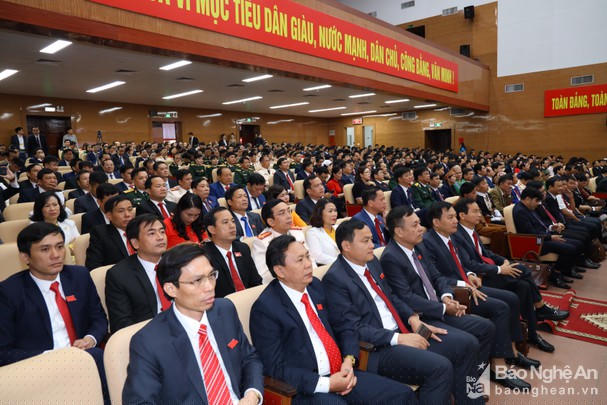 Các đại biểu dự Đại hội đại biểu Đảng bộ tỉnh Nghệ An lần thứ XIX, nhiệm kỳ 2020-2025. Ảnh: Nguyên Nguyên
