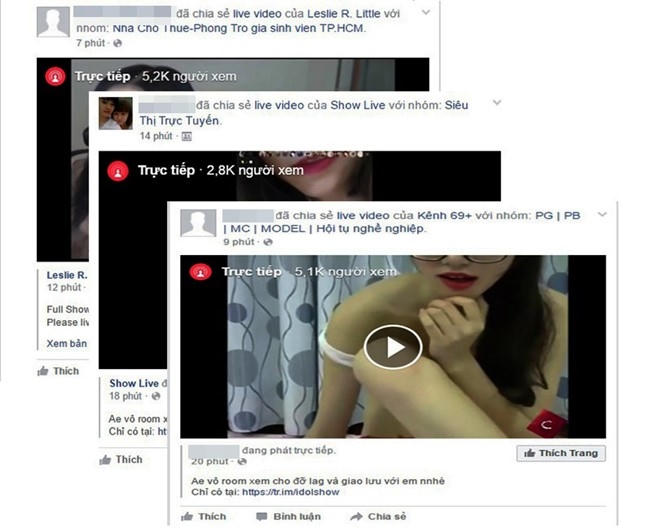 Live Facebook "mát mẻ" đang tràn lan ở Việt Nam.