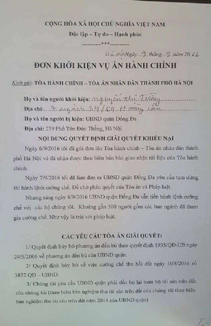 Có đến 4 Quyết định hành chính của UBND quận Đống Đa bị người dân khởi kiện ra Tòa án Nhân dân TP Hà Nội.