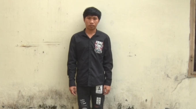 Đối tượng Qúy tại cơ quan công an.