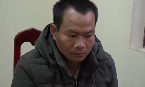 Đối tượng Chu Văn Hiếu tại cơ quan công an.