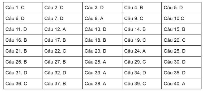 Đ&aacute;p &aacute;n đề thi thử nghiệm THPT quốc gia 2017