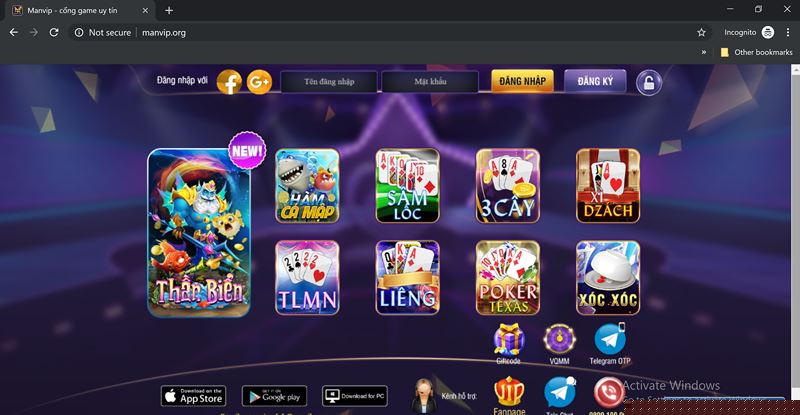 Cổng game Manvip.org với đầy đủ các nền tảng và trò sát phạt dành cho con bạc