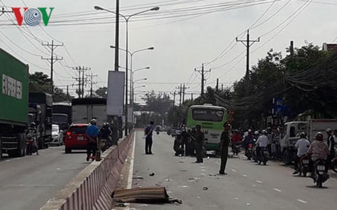 Hiện trường vụ tai nạn giao thông.