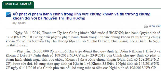 xu phat chung khoan