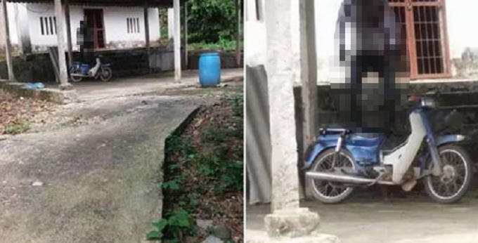 Hiện trường nơi phát hiện nam thanh niên treo cổ (ảnh mạng xã hội).