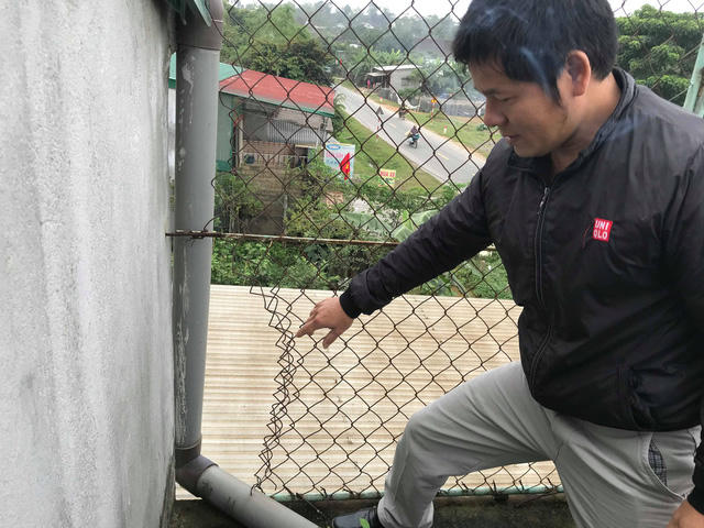 Vị trí tên trộm đột nhập vào căn nhà anh Thắng.