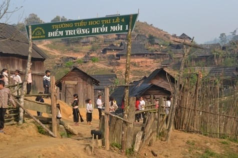 Điểm lẻ bản Huồi Mới 1, Trường tiểu học Tri Lễ 4. ( Ảnh: Giaoduc.net )