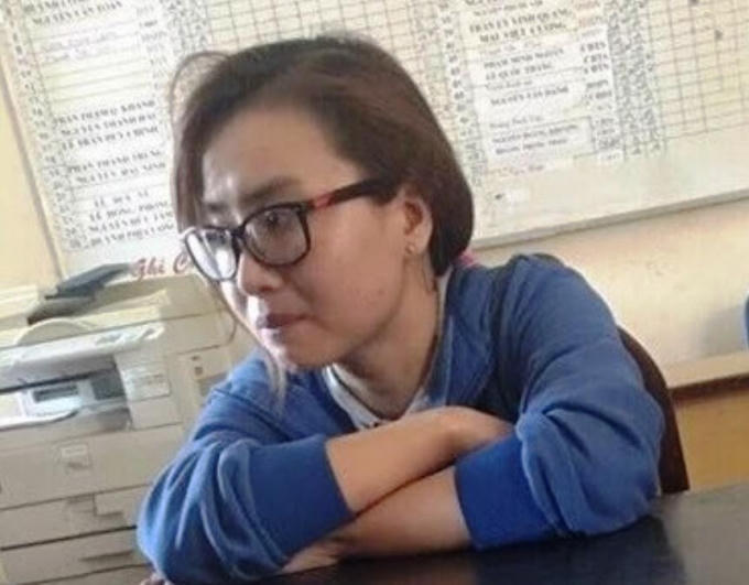 Quyên tại cơ quan điều tra. Ảnh công an cung cấp.