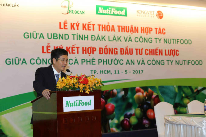 Ông Trần Thanh Hải – Chủ tịch HĐQT Công ty NutiFood phát biểu tại Lễ ký kết.