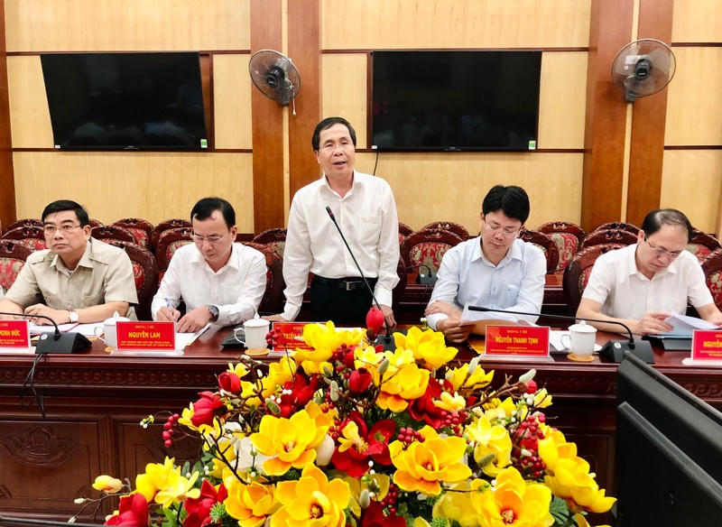 Thứ trưởng Bộ Nội vụ Triệu Văn Cường phát biểu tại buổi làm việc.