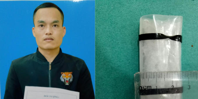 Đối tượng Phạm Quốc Tuấn và tang vật vụ án .