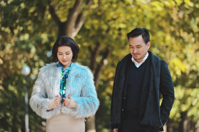MC Thanh Mai và diễn viên Chi Bảo tình tứ ở Nga