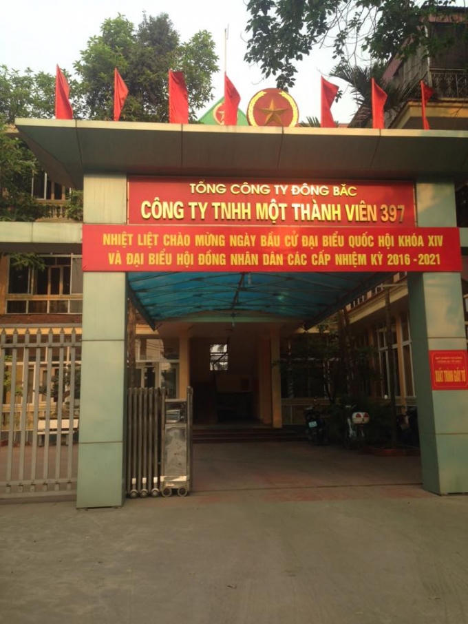 Công ty TNHH 1 thành viên 397 trực thuộc Tổng công ty than Đông Bắc.