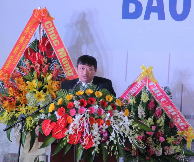 Phó Chủ tịch UBND thành phố Đặng Việt Dũng phát biểu tại buổi lễ. (Ảnh: Vân Trương)