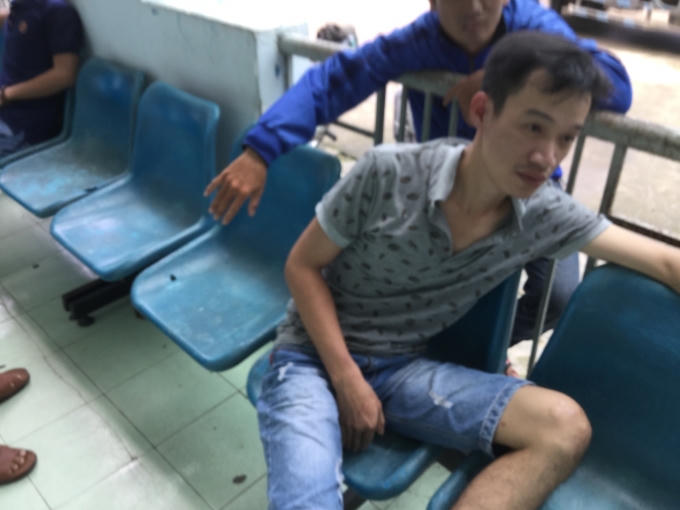 Đối tượng Hiếu tại cơ quan công an