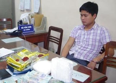 Đối tượng Lưu Văn Điệp tại cơ quan công an.