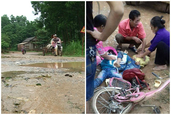 Vụ tai nạn khiến hai cháu bé tử vong trên đường đi học về.