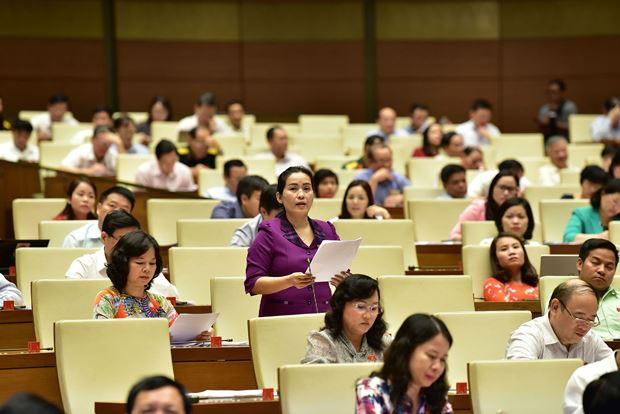 Đại biểu thảo luận tại Quốc hội.