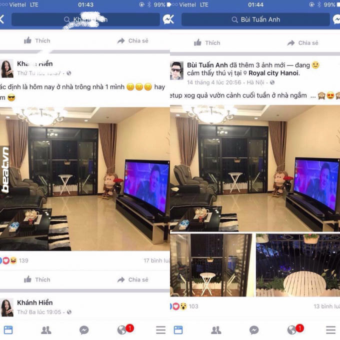 Cô còn khoe nội thất sang trọng nhà anh B.T.A là của mình. Ảnh: Beat.vn