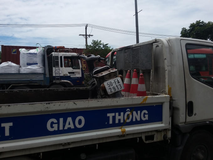 Chiếc xe máy của nạn nhân.