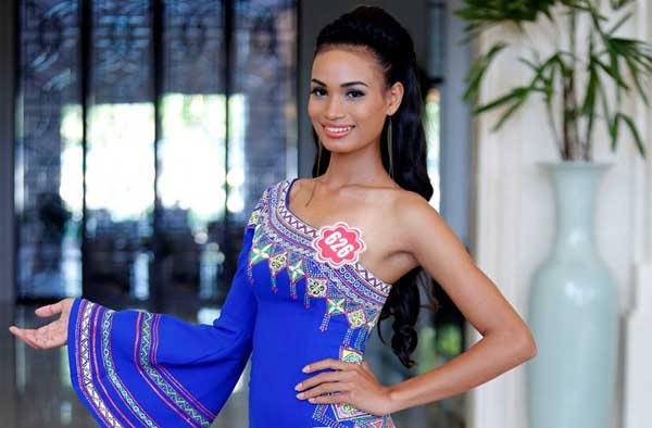 Chân dài người Ê đê tham dự cuộc thi Hoa hậu Việt Nam 2014.